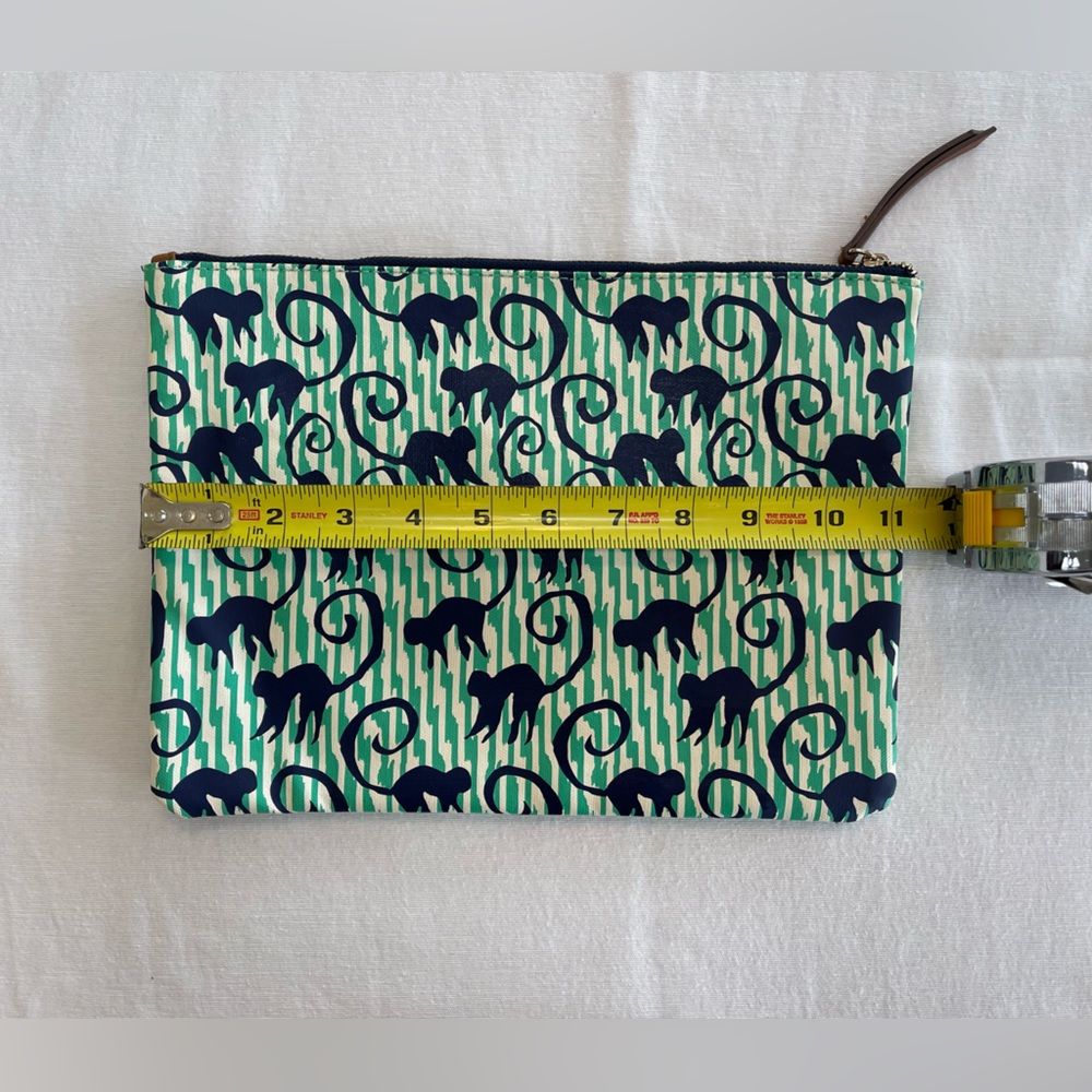 NWOT Stella and Dot Monkey print coated canvas pouch / clutch